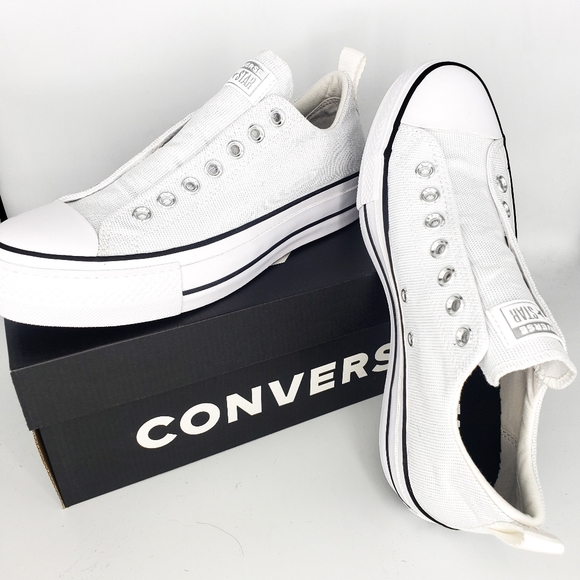 white shimmer converse